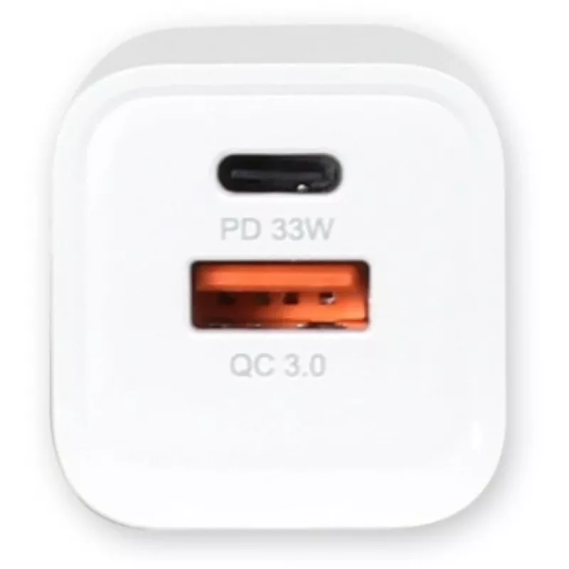 ALLNET napájací zdroj PSU-GaNPD-USB-1A1C-33W — 33W USB-C PD a USB-A QC nabíjačka, EU konektor