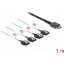 Delock OCuLink - interný SAS kábel – SAS 12 Gbit/s – OCuLink (SFF-8611) (M) na SATA (M) – 1 m (85829)