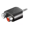 Goobay | RCA adaptér. AUX jack 3,5 mm samec na 2 stereo zásuvky | 11604