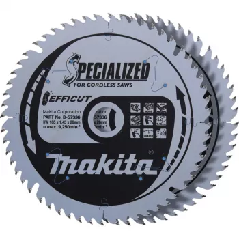 Makita Efficut B-57336-2 kotúč na kotúčovú pílu, 165 x 20 mm, 56 zubov, 2 ks