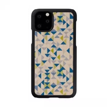 Puzdro na smartphone man and wood pre iPhone 11 Pro – modrý trojuholník na čiernej, ochranné tvrdé puzdro