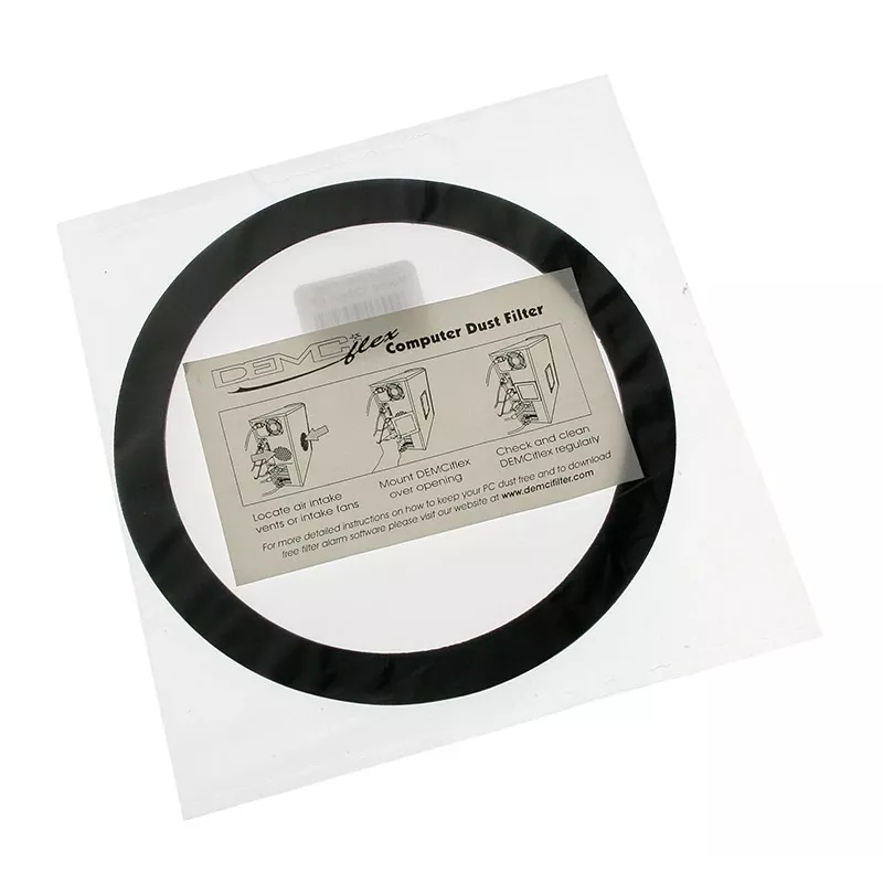 Protiprachový filter DEMCiflex 120 mm okrúhly, čierny/biely pre skriňové ventilátory a vetracie otvory