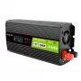 Green Cell menič napätia PowerInverter LCD 12 V 500W/1000W auto menič so displejom – menič/adapter s čistou sínusovou vlnou auto čierny