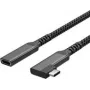 USB-C predlžovací kábel USB-C > USB-C konektor samica 3.2 90° PD textilný 1,5m (FL31-74016)