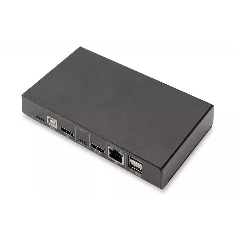 DIGITUS DS-12901 - KVM/audio/USB switch - 4K 30 Hz, USB-C/USB/HDMI vstup, HDMI výstup, sieť