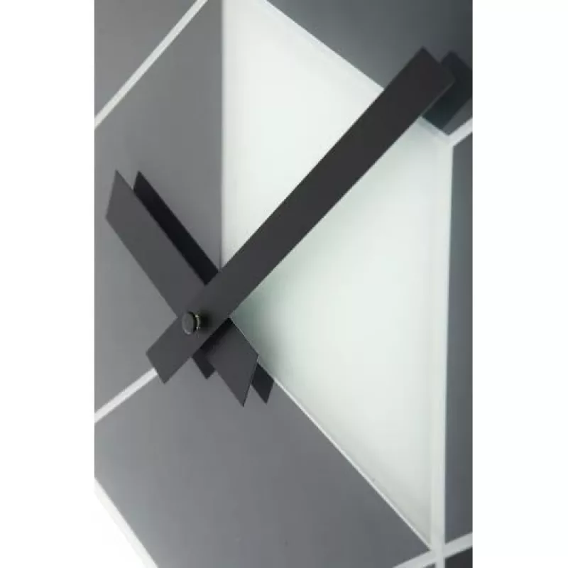 NeXtime hodiny 8171 Cubic, 43,5x37 cm, nástenné, čierne/biele/sivé