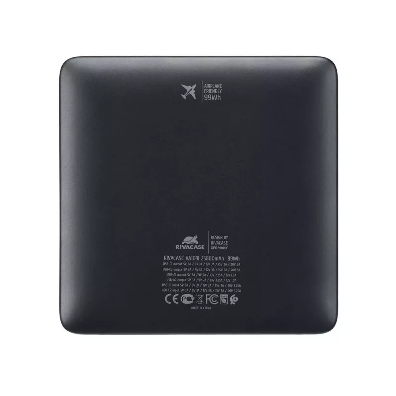 Powerbanka Rivacase VA1091 — 25800 mAh, celkový výstupný výkon 100 W, USB porty