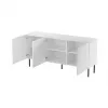 Komoda Cama Meble JUNGLE 152x40.5x74.5 cm biela matná s čiernymi nohami