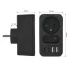 Rozbočovač napájania MACLEAN MCE249 F/B – 2 AC zásuvky (16A + 6A) s 2×USB-A a 2×USB-C PD 20W, EU konektor, čierny