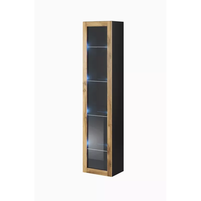 Cama obývacia zostava skríň VIGO 3 čierna/dub wotan