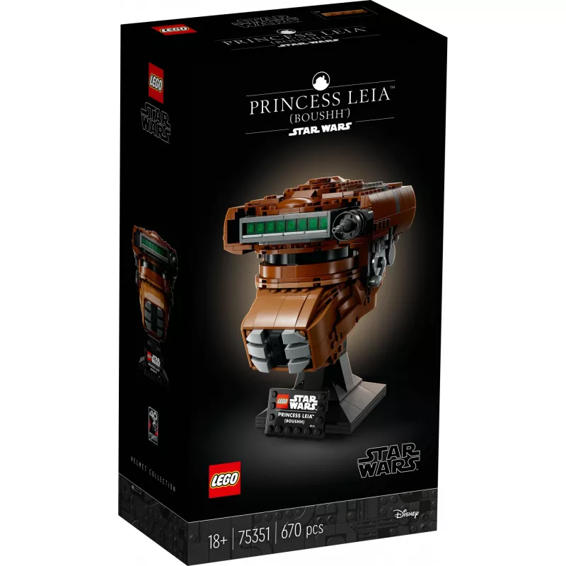 LEGO Star Wars Princess Leia (Boushh) prilba, sada pre dospelých 75351 (670 dielov)