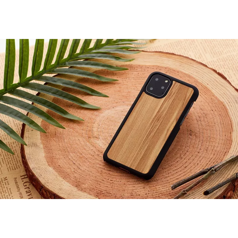 Puzdro na smartphone Man and Wood pre iPhone 11 Pro Max – Cappuccino čierna
