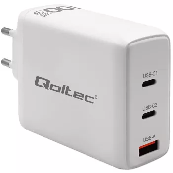 Nabíjačka QOLTEC 100W GaN USB-C Dual PD 5–20V 1,5–5A, 2×USB-C