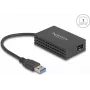Sieťový adaptér DELOCK 66463 — USB na optické rozhranie, 1000 Mbit/s, čierny