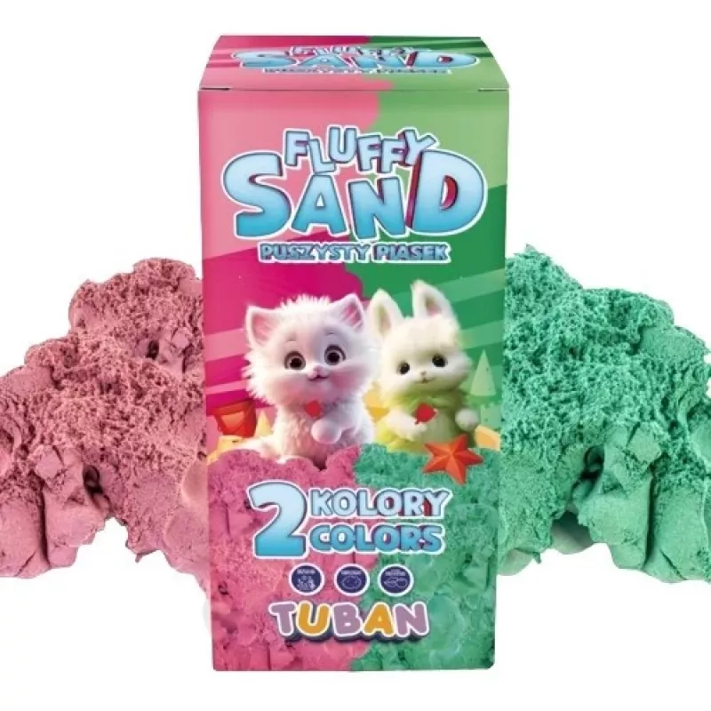 Sada Fluffy Sand 2x70g ružová/zelená TUBAN