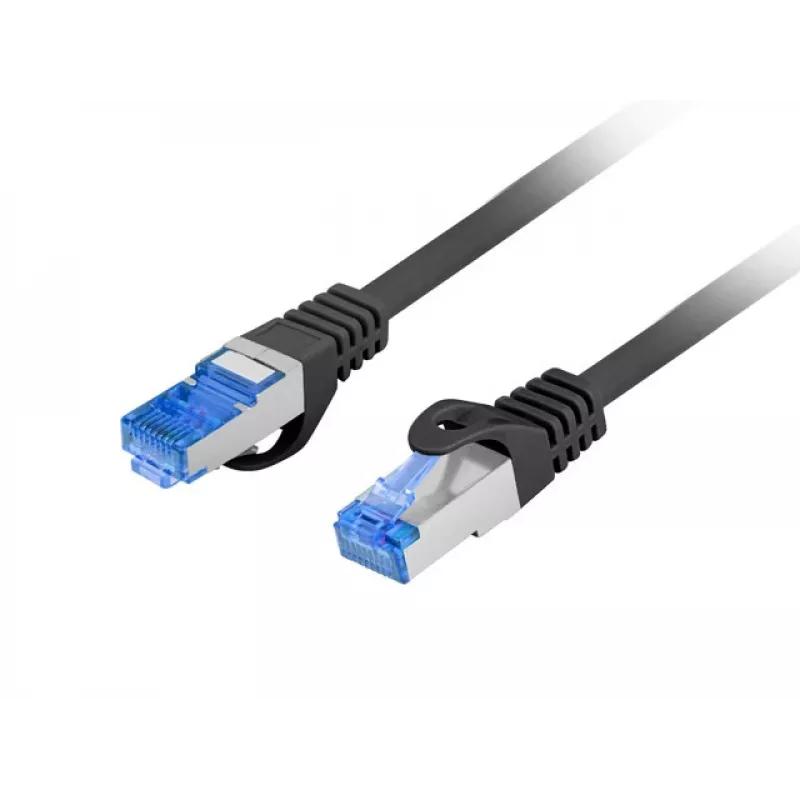 Sieťový kábel LANBERG Cat6a S/FTP RJ-45 3 m, LSZH plášť, CCA vodič, 500 MHz, 26 AWG, čierny