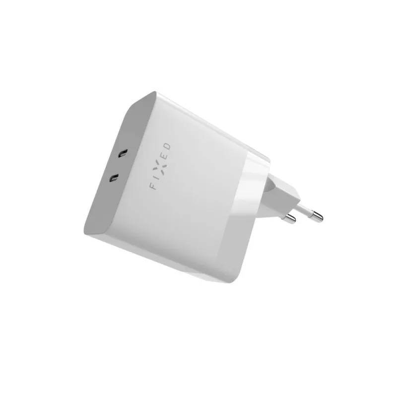 Nabíjačka FIXED FIXC65-2C-WH interiérová AC rýchlonabíjanie 2x USB Type-C