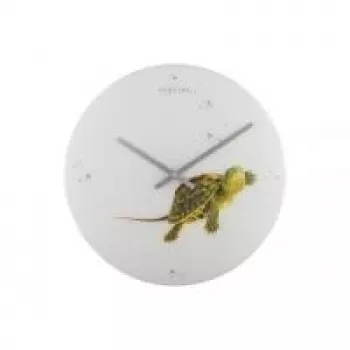 NeXtime hodiny 8137 Turtle, Ø43 cm, nástenné, biele/zelené