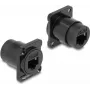Sieťový kábel DeLOCK D-Type modul RJ45 Cat.6A konektor samica na konektor samica čierny