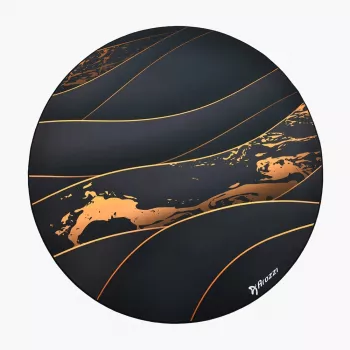 Ochranná podlahová podložka Arozzi Zona Round Floor Pad – čierna/zlatá, okrúhla ochranná podložka na podlahy