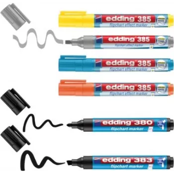 Flipchartové fixky Edding 385/380/383 sortiment farieb 1,0–5,0 mm, balenie 6 ks