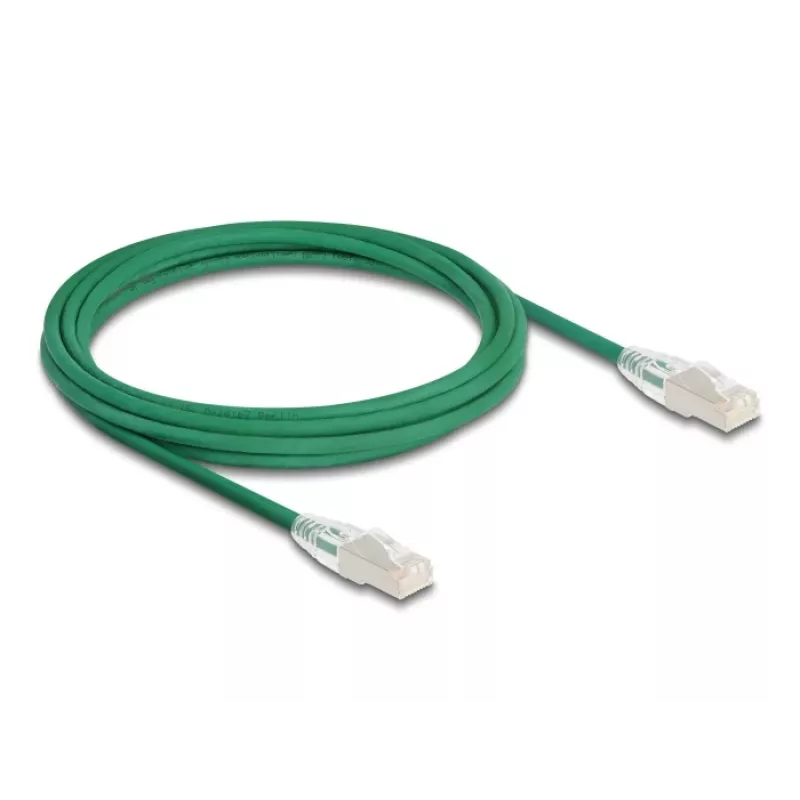 DeLOCK sieťový kábel RJ45 Cat.6A konektor samec na konektor samec 3 m zelený