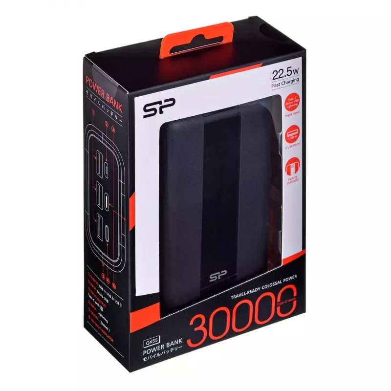 Silicon Power QX55 Powerbank Lithium Polymer (LiPo) 30000 mAh čierna