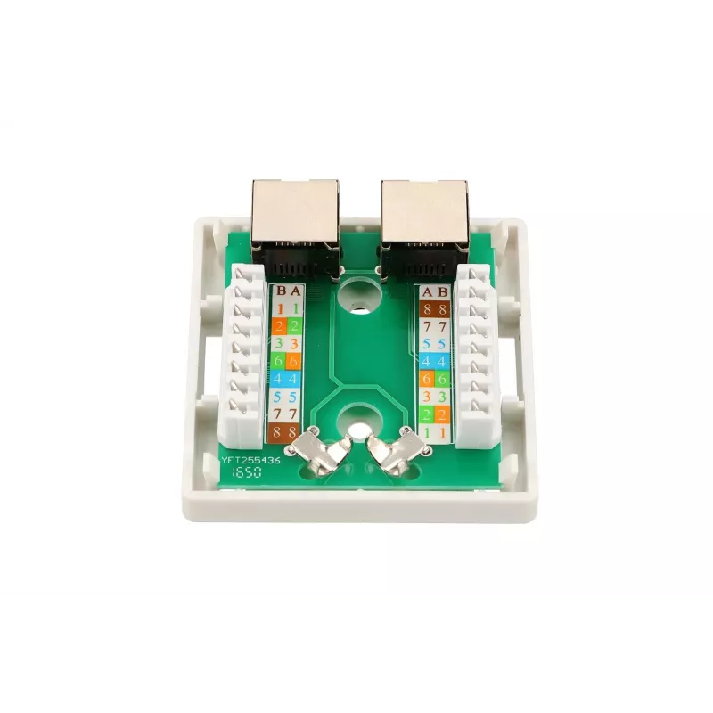 Nadomietková sieťová zásuvka Extralink EX.9649 — 2x RJ45 Cat5e STP