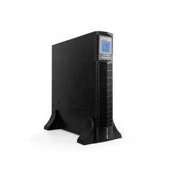 Záložný zdroj Green Cell UPS13 — Online dvojitá konverzia UPS, 1000 VA / 900 W, čistá sínusovka, 6 AC výstupov, LCD, 2×12V 9Ah batérie
