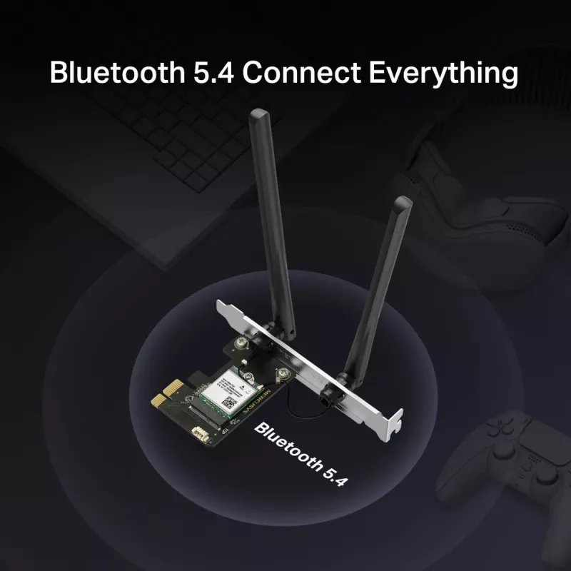 Mercusys MA70XE AX1800 Wi-Fi 6 Bluetooth adaptér PCI Express, dvojpásmový