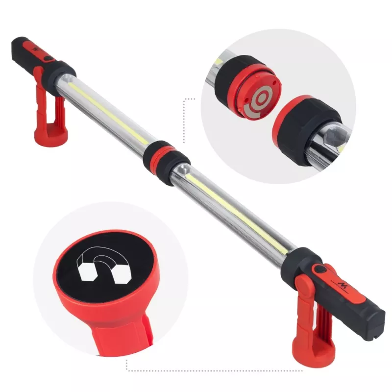 MCE230 Cob LED Xxl 2X dielenská lampa s magnetom a hákom, duálne režimy, 1200 lúmenov max. - Maclean