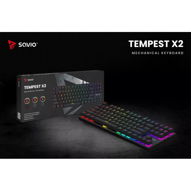 Mechanická klávesnica RGB Tempest X2 Outemu Red Savio Savgk-tempest X2 Red