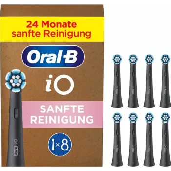 Oral-B náhradné hlavice iO Gentle Clean balenie 8 ks, čierna — pre citlivé oblasti a starostlivosť o ďasná
