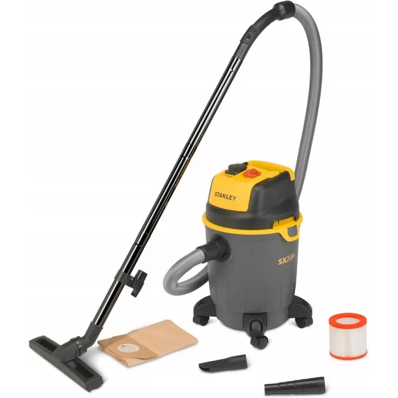 Stanley SXVC20PTE priemyselný vysávač na mokré a suché vysávanie, 1200 W, 20 l, čierny/žltý