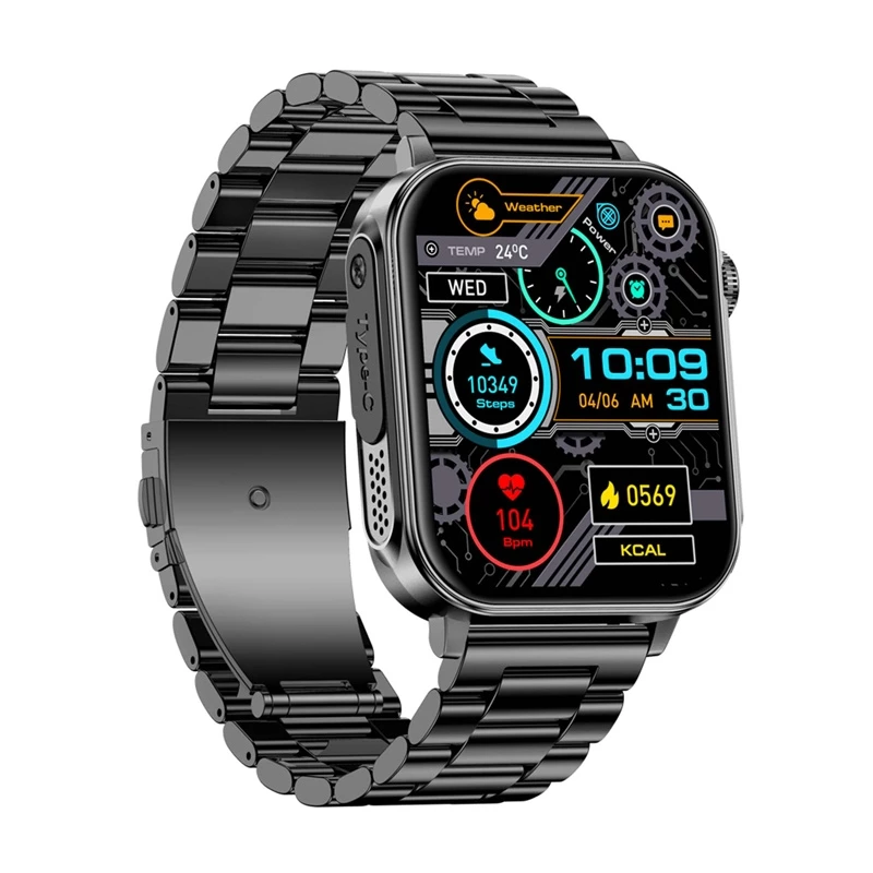 Smartwatch Colmi P80 oceľ čierna s Bluetooth a meračom tepu