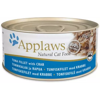 APPLAWS tuniakové filé s krabom vo vývare – mokré krmivo pre mačky – 70g