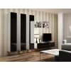 Cama obývacia zostava VIGO 14 biela/čierna lesk