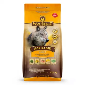 Suché krmivo pre psov Wolfsblut Jack Rabbit 12,5 kg — bez obilnín, chuť králika, 28 % proteínu, 19 % tuku