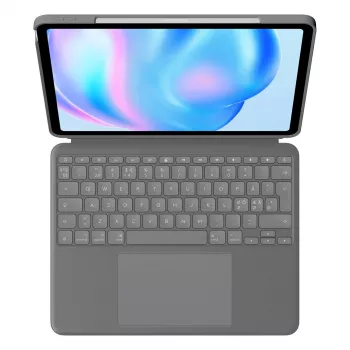 Klávesnica Logitech Combo Touch QWERTY dánska fínska nórska švédska Smart Connector sivá