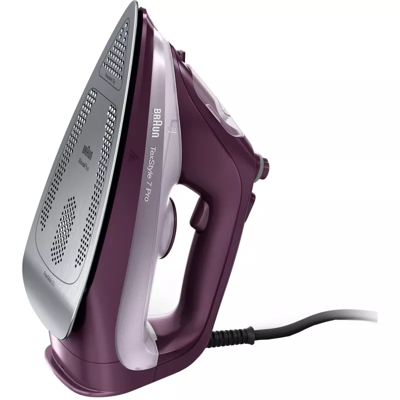 Braun TexStyle 7 Pro SI 7181 VI žehlička parná žehlička EloxalPlus žehliaca plocha 3100 W fialová