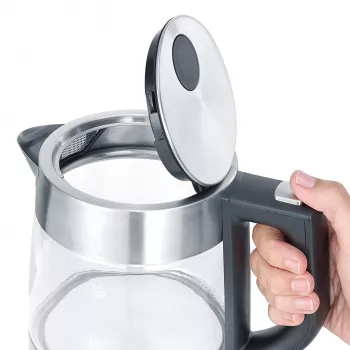Severin WK 3468 Kanvica na vodu 1 l 2200 W čierna, nehrdzavejúca oceľ, transparentná