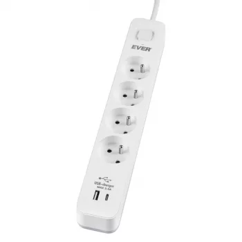 Prepäťová ochranná lišta PROTECT 4PL 1A1C USB T/LZ12-PRO015/1000
