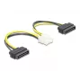 Napájací kábel DeLOCK 83020 2 x 15-pin-SATA na 8-pin-EPS 15 cm