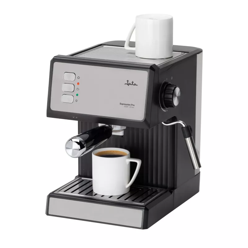 Jata JECA2525 espresso kávovar, 20 bar, 850 W, nádrž na vodu 1,8 l, parná trubica, čierny / nehrdzavejúca oceľ