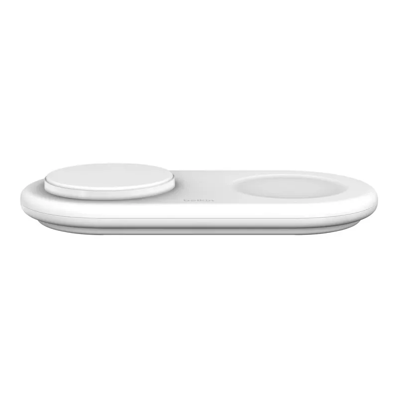 Belkin WIZ021VFWH – 2-in-1 bezdrôtová nabíjacia podložka s technológiou Qi2 15 W, biela