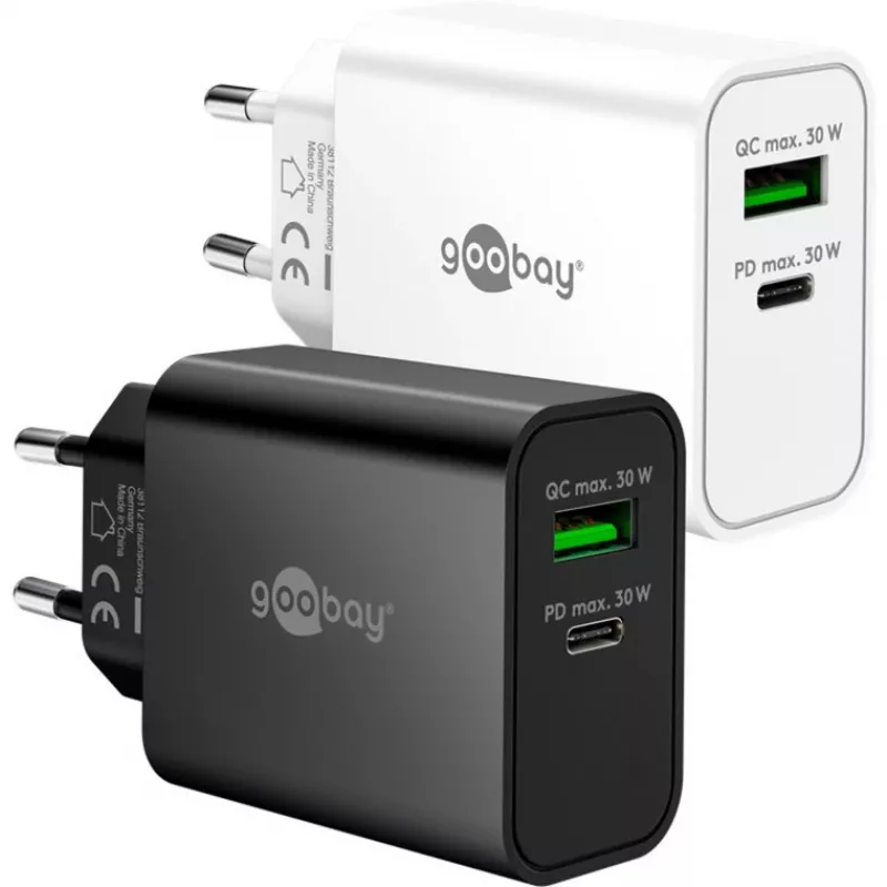 Goobay USB-C PD GaN Dual-Schnell nabíjačka 30 W čierna (75335)