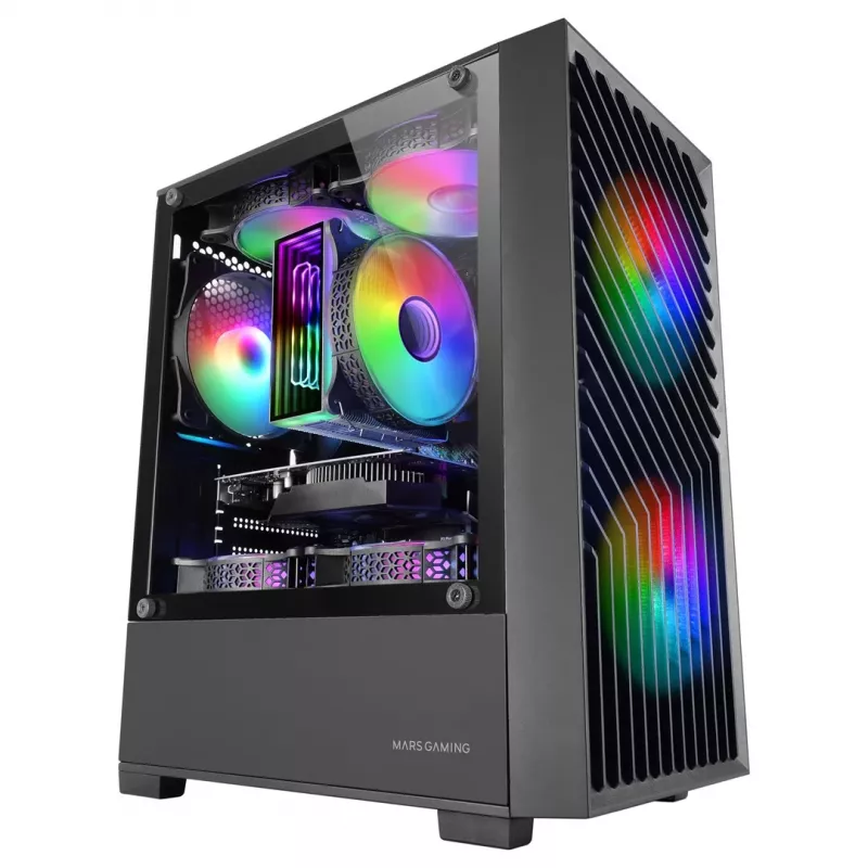 Tacens Mars MC-VORTEX mATX skriňa, čierna, 3 ventilátory FRGB 120 mm