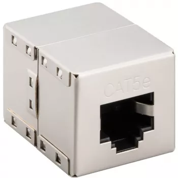Wentronic Goobay CAT 5e RJ45 konektor samec/spojka – pre siete do 100 MHz, tienený (15027)
