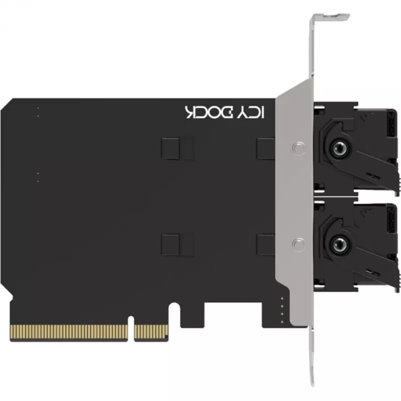 PCIe adaptérová karta icybox MB312M4P-B — 2× M.2 NVMe na PCIe 4.0 x8 (bifurkácia)
