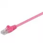 Wentronic Goobay CAT 5e patch kábel, U/UTP, magentový, 3 m – CCA medená zmes (95232)